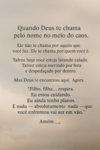 REFLEXÃO: Quando Deus te chama pelo nome no meio do caos