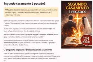 Segundo casamento é pecado?